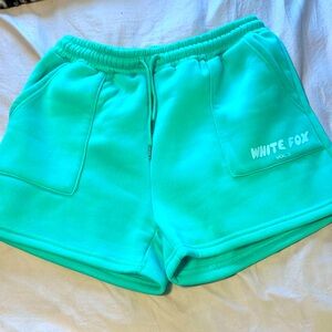 White fox sweatshorts